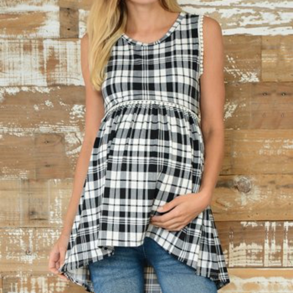 Maternity plaid top